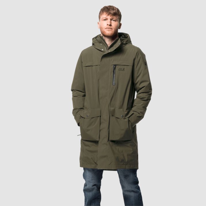 Jack Wolfskin Mens Cold Bay Down Parka Green 028193GOA